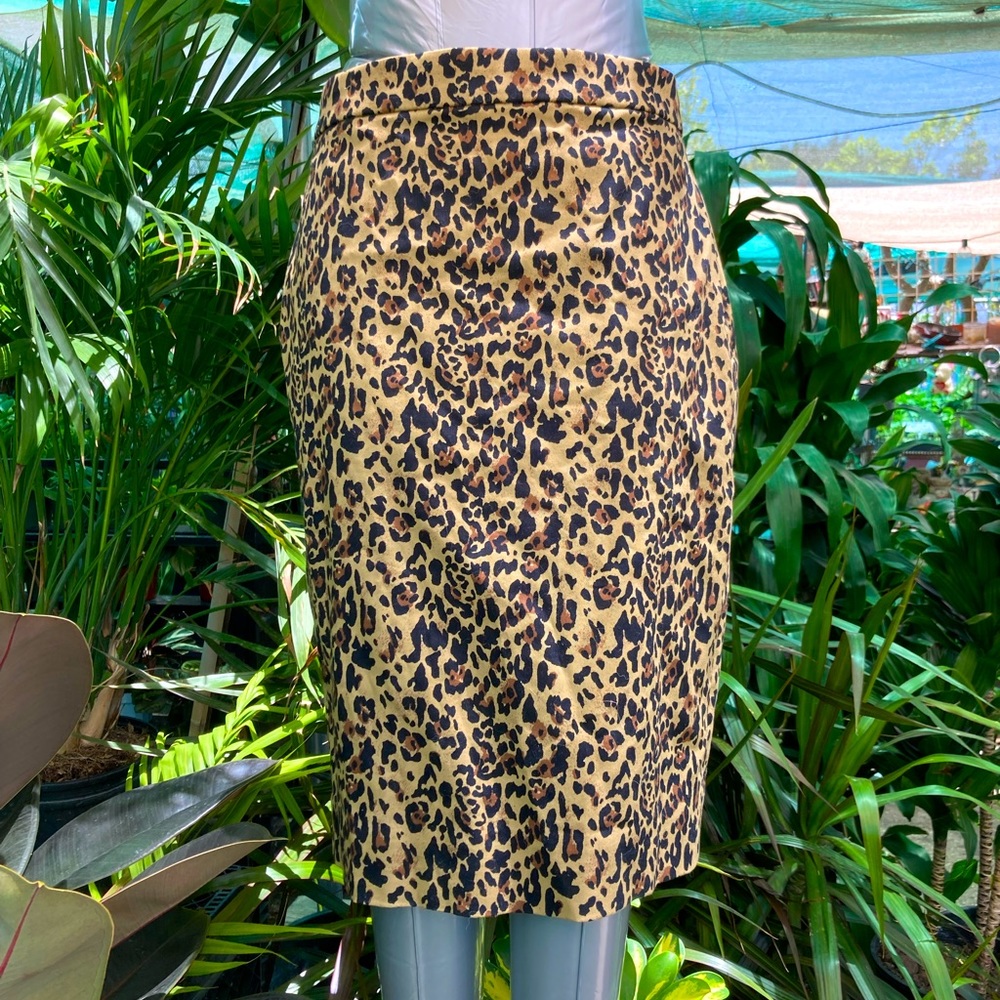 J Crew pencil skirt LEOPARD print NEW W TAGS